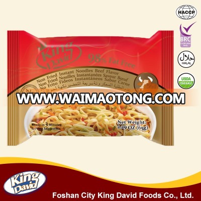 Low fat KING DAVID Brand NON FRIED Instant Noodles